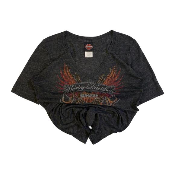Harley-Davidson Other - Harley Davidson Live to Ride Flame Graphic Short Sleeve V Neck T Shirt Grey XL